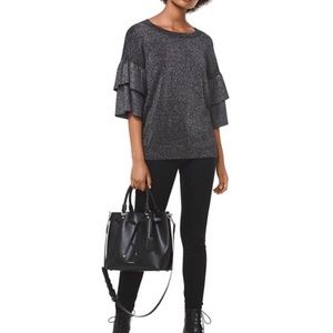 Michael Kors Tops - NWT Michael Kors Silver Metallic Bell Sleeve Top Michael Kors Tops - NWT Michael Kors Silver Metallic Bell Sleeve Top